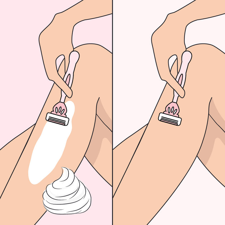 wet shave vs dry shave illustration