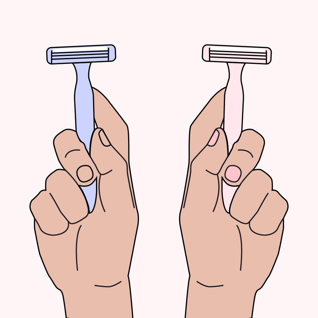 mens blue vs womens pink razor differences